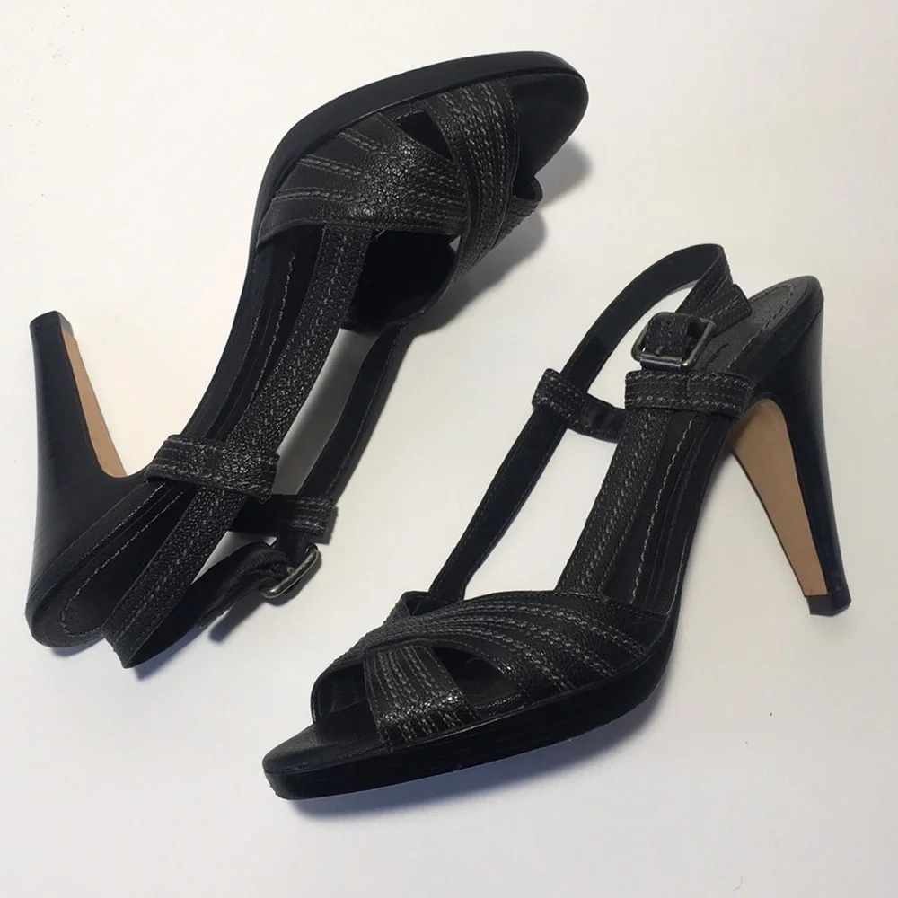 Banana Republic black platform Slingbacks